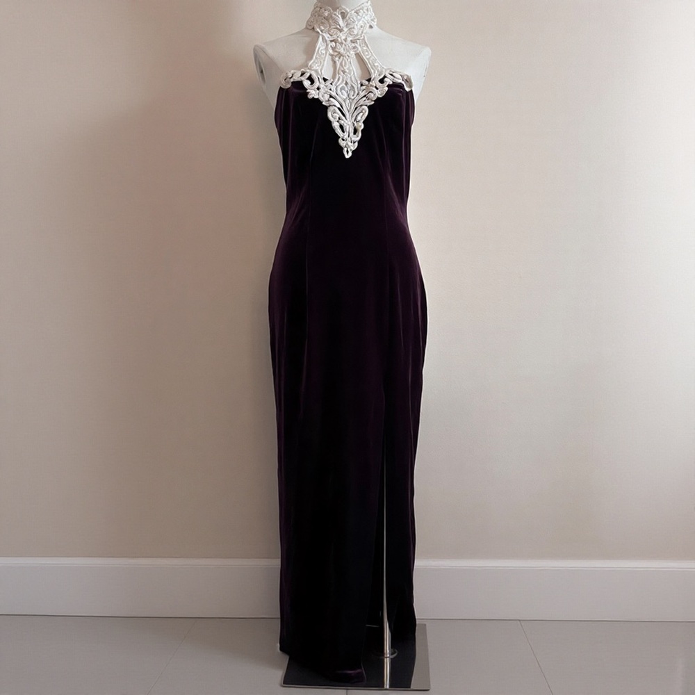 Vintage velvet dress with cape